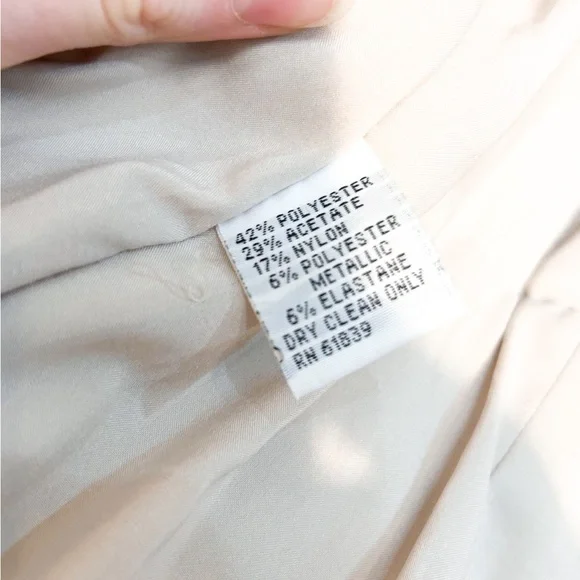 Teri Jon by Rickie Freeman gold metallic gown 3/4 long sleeve formal dress - Picture 7 of 8